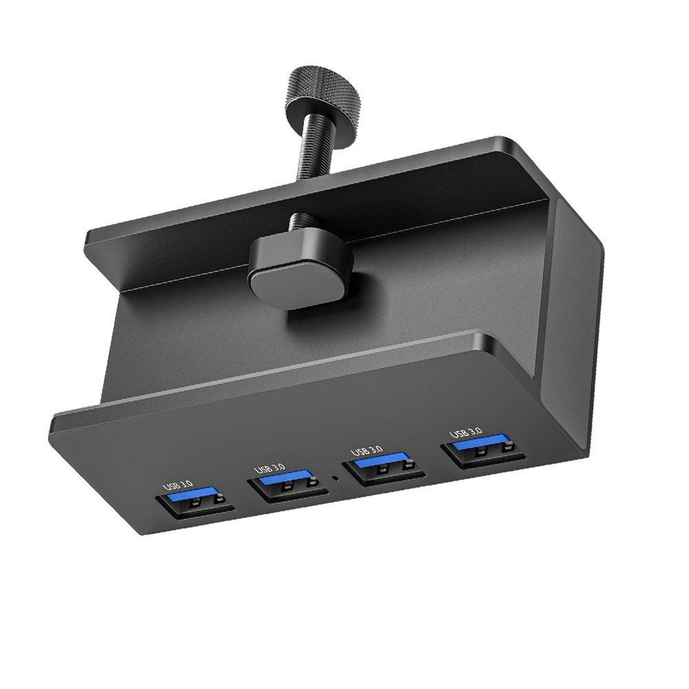  桌面笔记本计算机高速USB数据集线器多功能铝制夹具外部4端口USB 3.0 HUB 